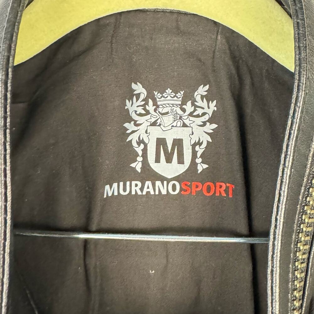 Murano Sport Black Soft Lamb Leather Moto Double Zip Knit Cuffs Jacket Sz XL - Picture 10 of 16